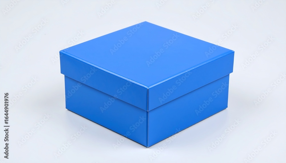 Fototapeta premium Bright Cobalt Blue Gift Box on a Light Gray Background