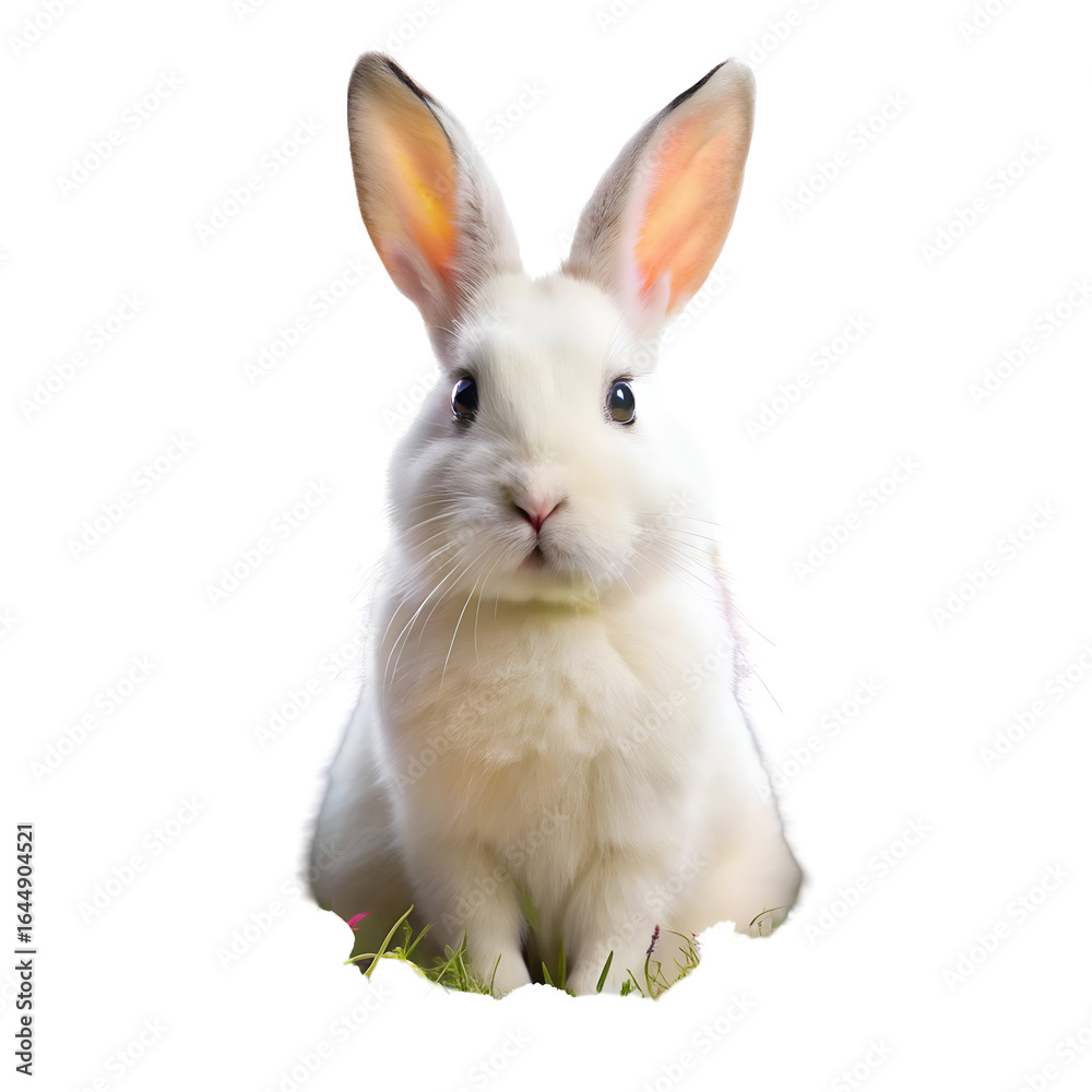 Obraz premium white rabbit on white background