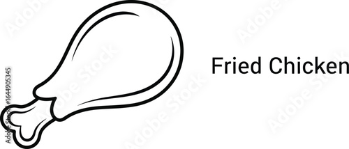 Illustration of a crispy fried chicken leg, a delicious and savory poultry dish perfect for lunch, dinner, or a quick snack, vector drawing