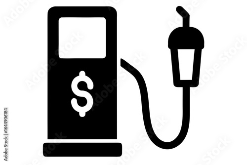 Fuel gas station pump dispenser price sign energy economy silhouette vector illustration