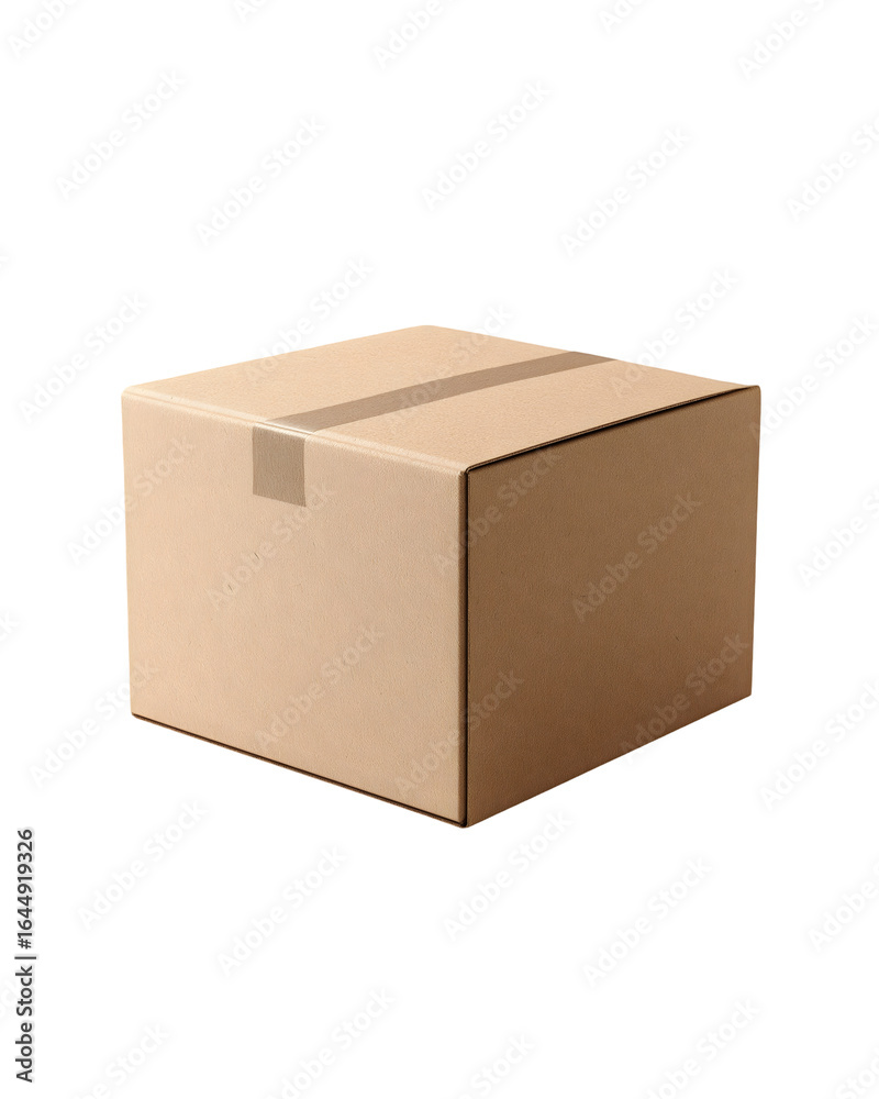 Kraft Cardboard Shipping Box Mockup with Sealed Tape for Parcel Packaging on Transparent Background Kraft Cardboard Shipping Box Mockup with Sealed Tape for Parcel Packaging on Transparent Background