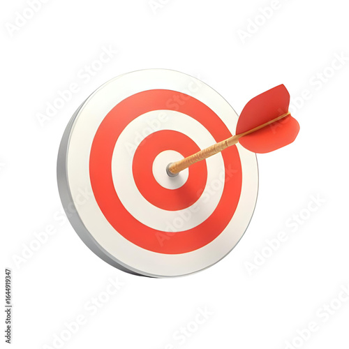 arrow hitting the bullseye. A powerful 3D icon representing success, precision, strategy, and goal achievement in marketing and business.