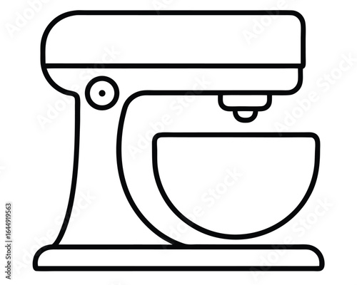 Sleek Stand Mixer Vector Icon A Clean Outline for Culinary Creation and Kitchen Graphics