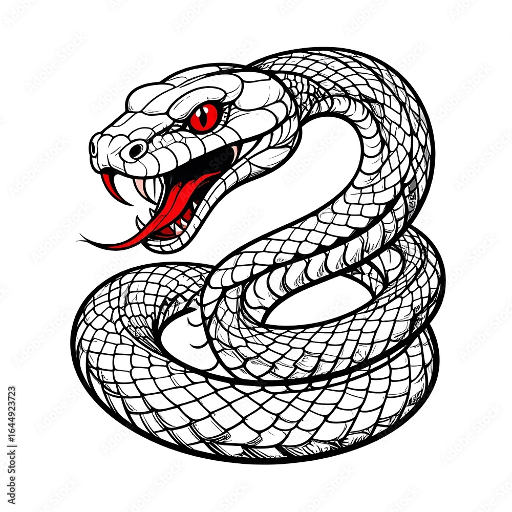 Fototapeta premium Aggressive snake graphic