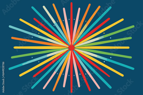 multicolored radial lines bursting outward like fi.eps