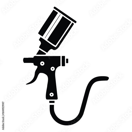 Spray Paint Gun Silhouette Vector Icon Minimalist Design