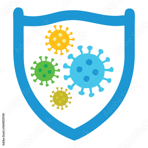 Immune System Shield Protection Against Virus and Bacteria Vector