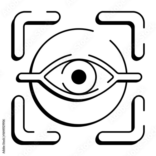 A drawing style icon depicting eye biometric
