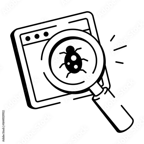 A drawing style icon depicting virus scan
