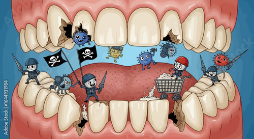 Fight back against tooth decay with a brave dental army protecting healthy teeth from harmful bacteria