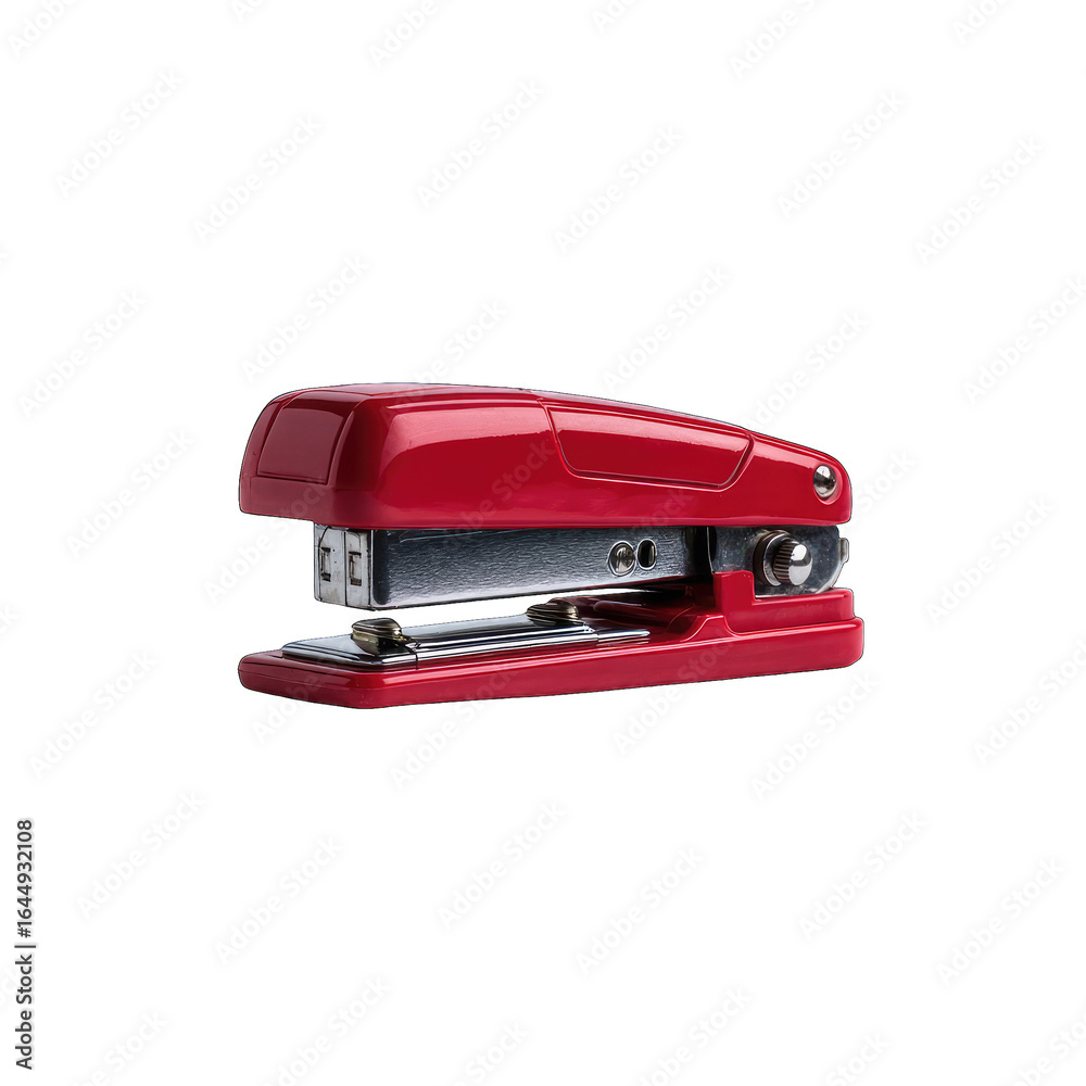Red stapler, compact and modern design Red stapler, compact and modern design