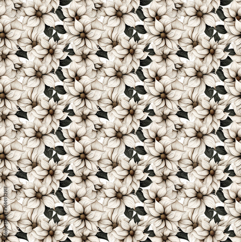 Wallpaper Mural Magnolia flowers in vintage floral pattern Torontodigital.ca
