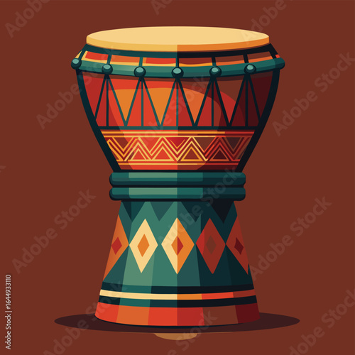 african tribal drum with patterns   (2).eps