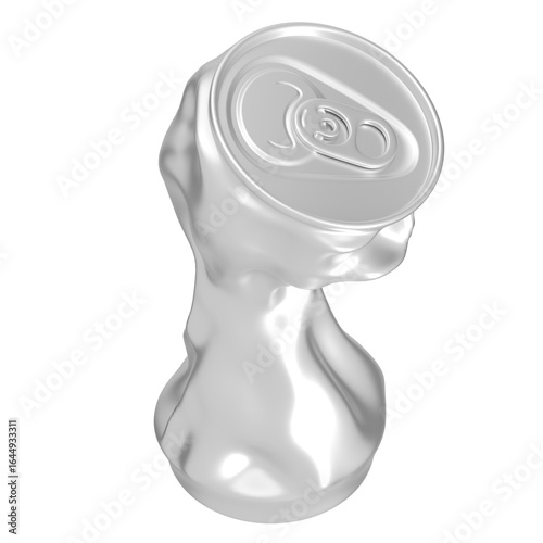 Blank Crashed Aluminum Can Mockup for Product Design