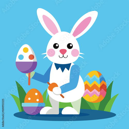 easter bunny painting eggs   (1).eps