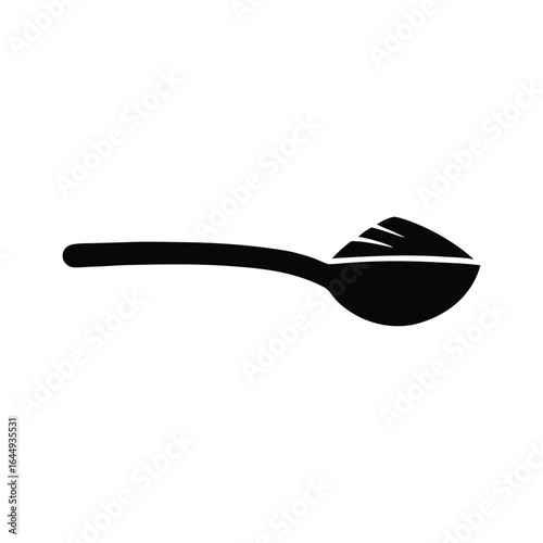 Spoon with Powder Minimalist Icon Baking Cooking Illustration