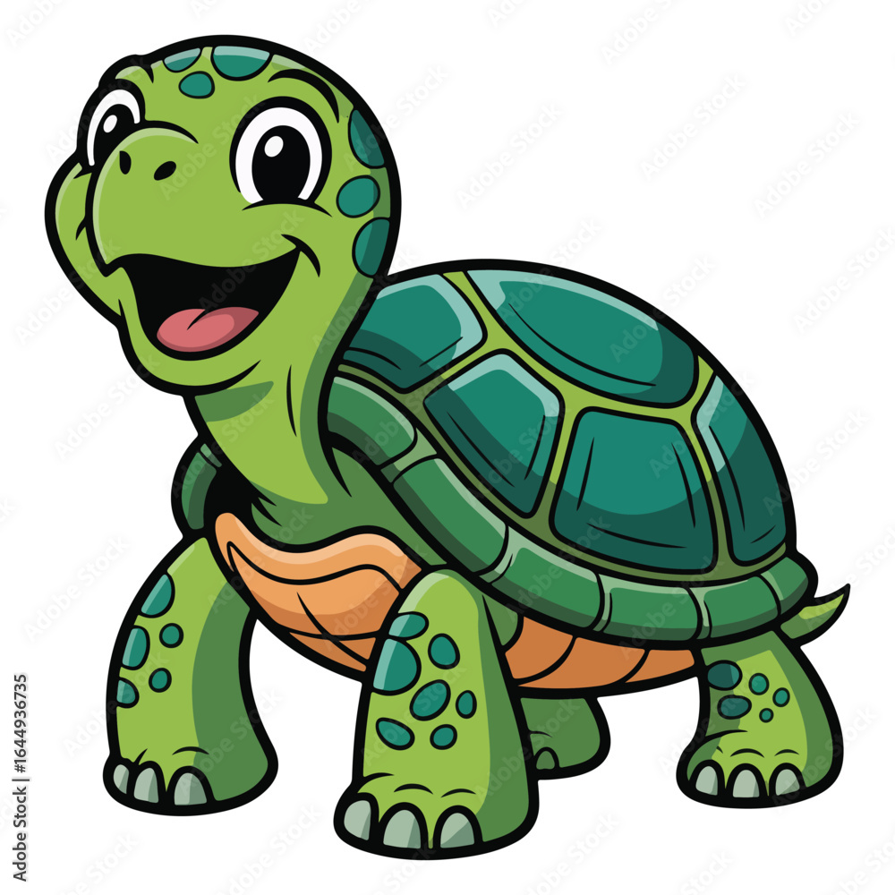 Fototapeta premium Turtle Funny animal cartoon vector art