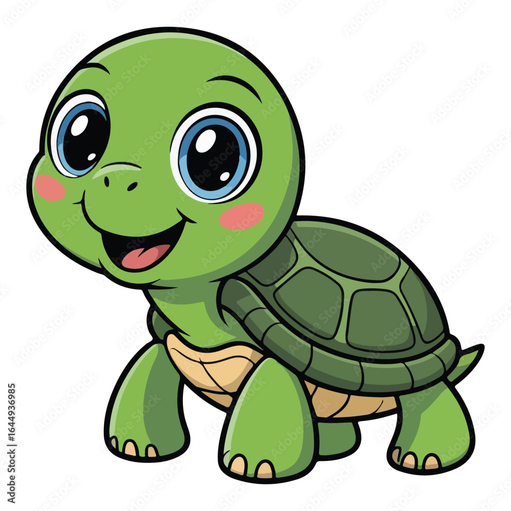 Fototapeta premium Turtle Funny animal cartoon vector art