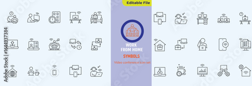 Video icon set. Containing camera, play, pause, media, online video, live, production, player, movie and cinema icons. Solid icon collection.