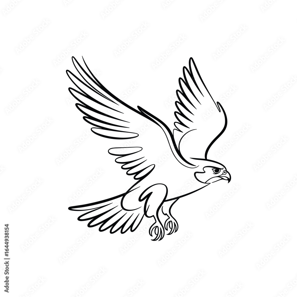 Fototapeta premium Majestic falcon in flight with outstretched wings and sharp talons bird of prey raptor