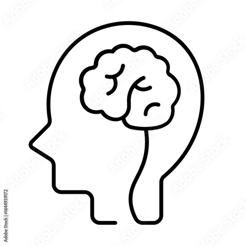 thinking icon with thin style
