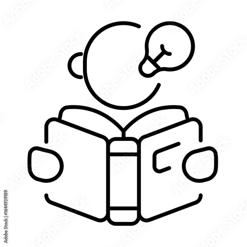 reading book icon with thin style