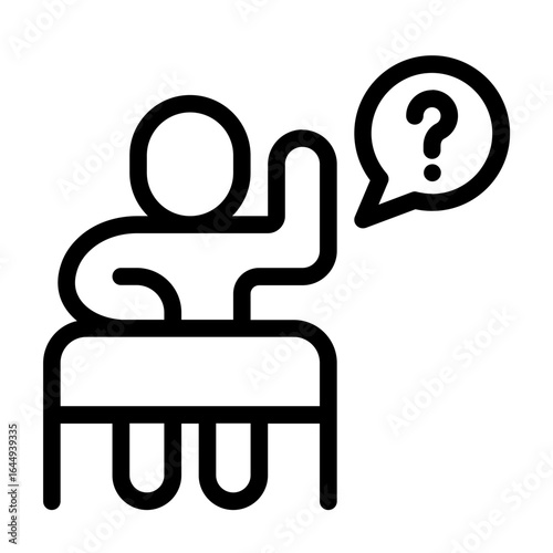 asking question icon with line style