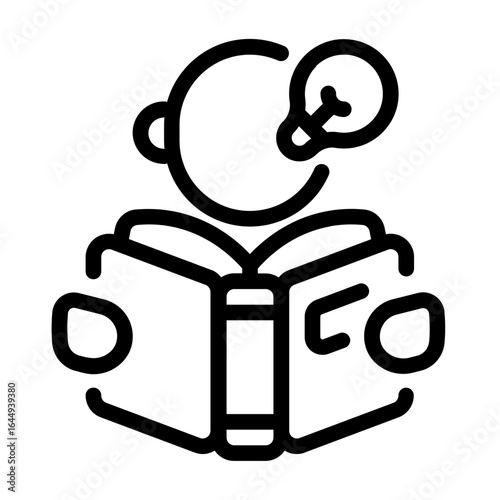 reading book icon with line style