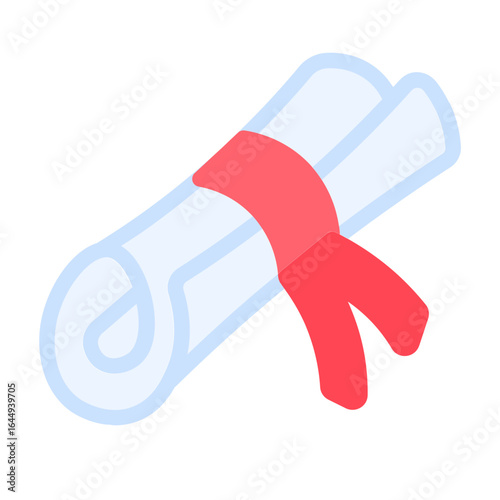 graduation certificate icon with flat style