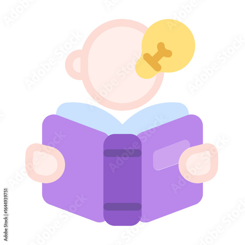 reading book icon with flat style