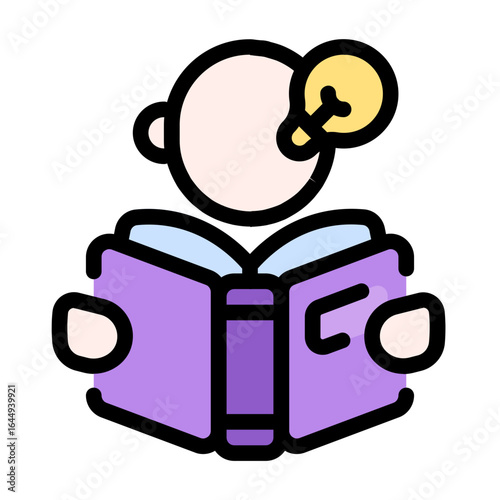 reading book icon with flat line style