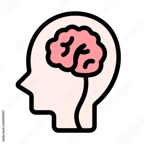 thinking icon with flat line style