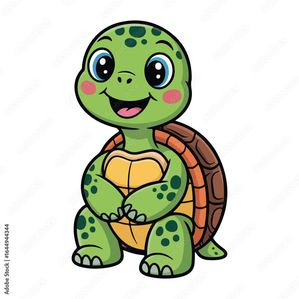 Fototapeta premium Turtle Funny animal cartoon vector art