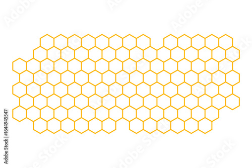 Propolis Honeycomb. Honeycomb pattern structure. Honey, pollen, wax, parchment and bee products in sketch style. Stock vector illustration isolated on white background.