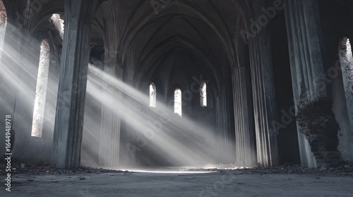 Wallpaper Mural Sunbeams illuminate an abandoned church interior. Torontodigital.ca