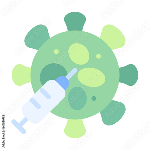 vaccination icon with flat style