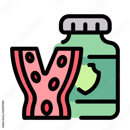 blood vitamins icon with flat line style