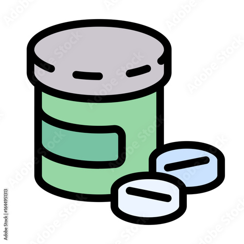 vitamin icon with flat line style