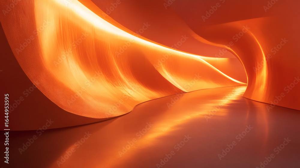 Obraz premium Warm, glowing interior architectural design.