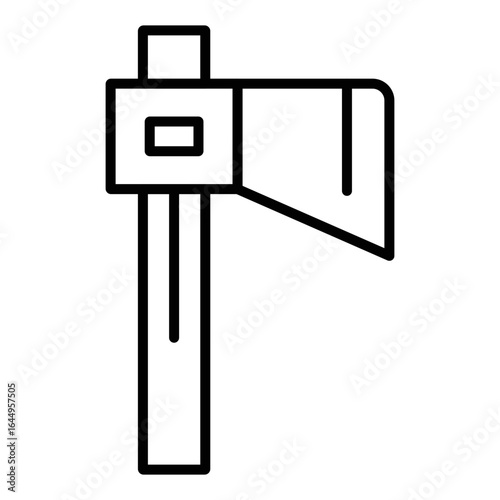 Trekking Axe Icon Vector. Wood cutting hatchet Logo