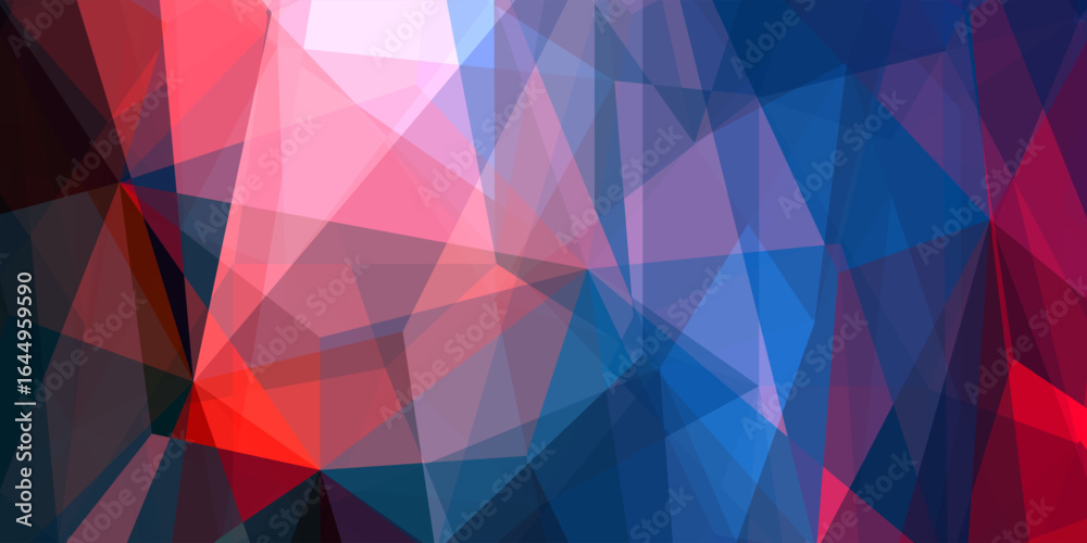 Obraz premium Vibrant colorful polygon abstract background with overlapping geometric shapes