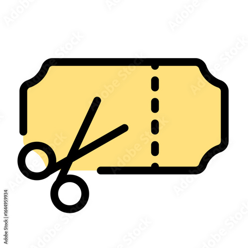 voucher icon with flat line style