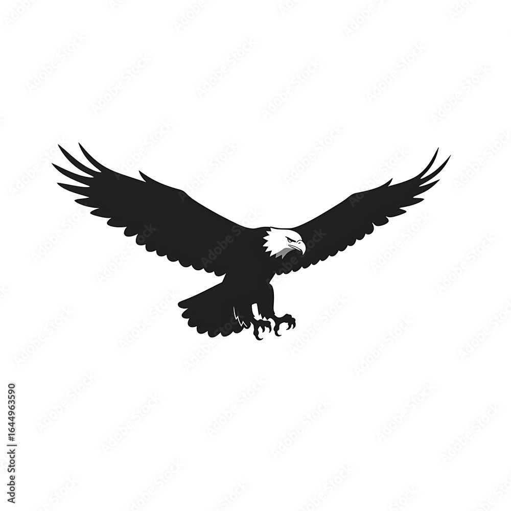 Fototapeta premium Eagle Silhouette: Majestic Bird of Prey in Flight