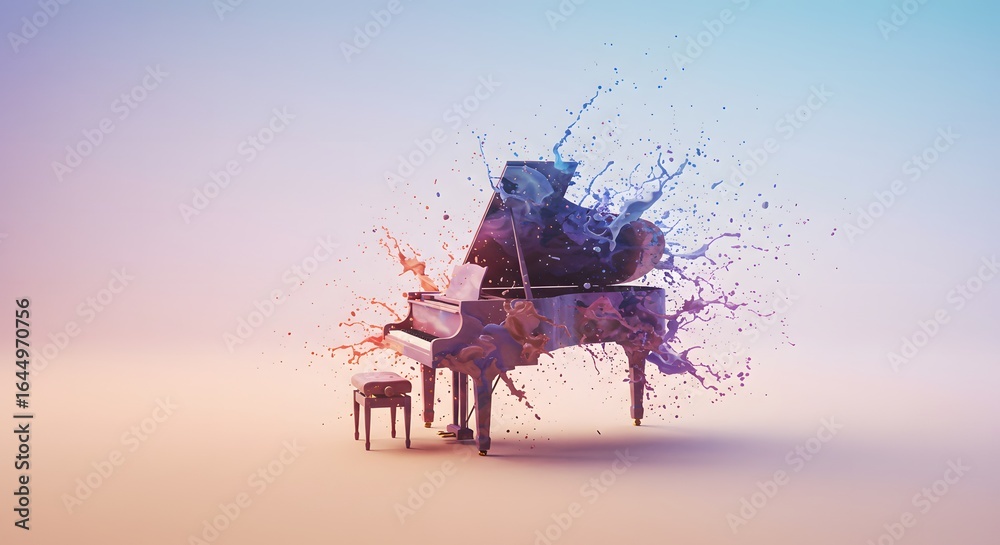 Obraz premium Symphony of Colors: The Art of Piano Expression 2