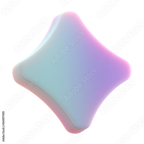 3d gradient geometric abstract rounded sparkle shape for your design on an isolated background. 3d rendering icon