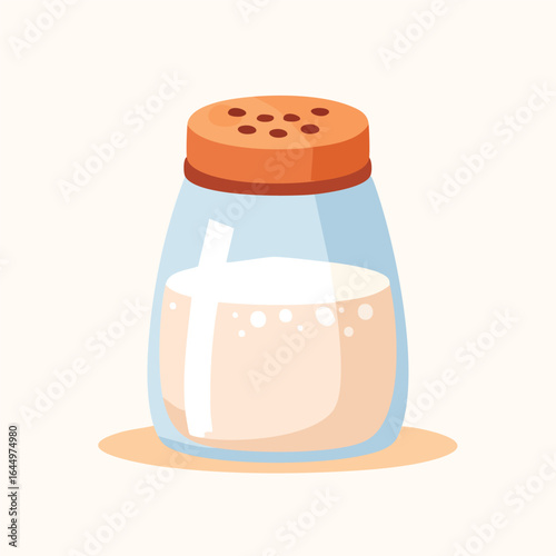 Glass Salt Shaker, Cartoon Style