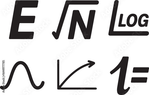 Mathematical symbols and graphs mathematics equations