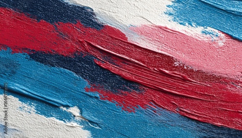 Bold brushstrokes of vibrant colors on textured canvas