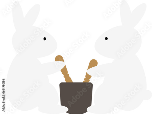 한가위 방아찧는 토끼