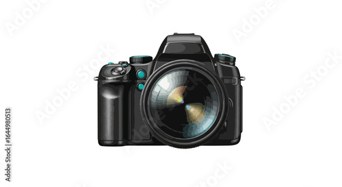VECTOR illustration of a sleek DSLR camera perfect for capturing KAMERA DAY.svg moments